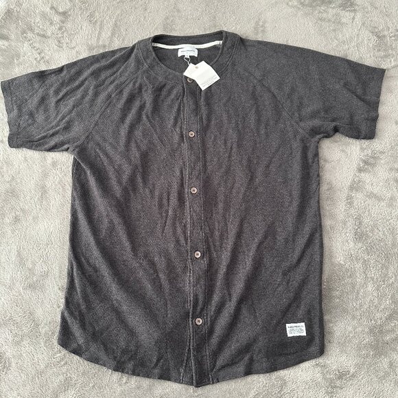 NWT Norse Projects Gray Button Down Shirt Men's XL Lasse Mesh Melange - Picture 1 of 6